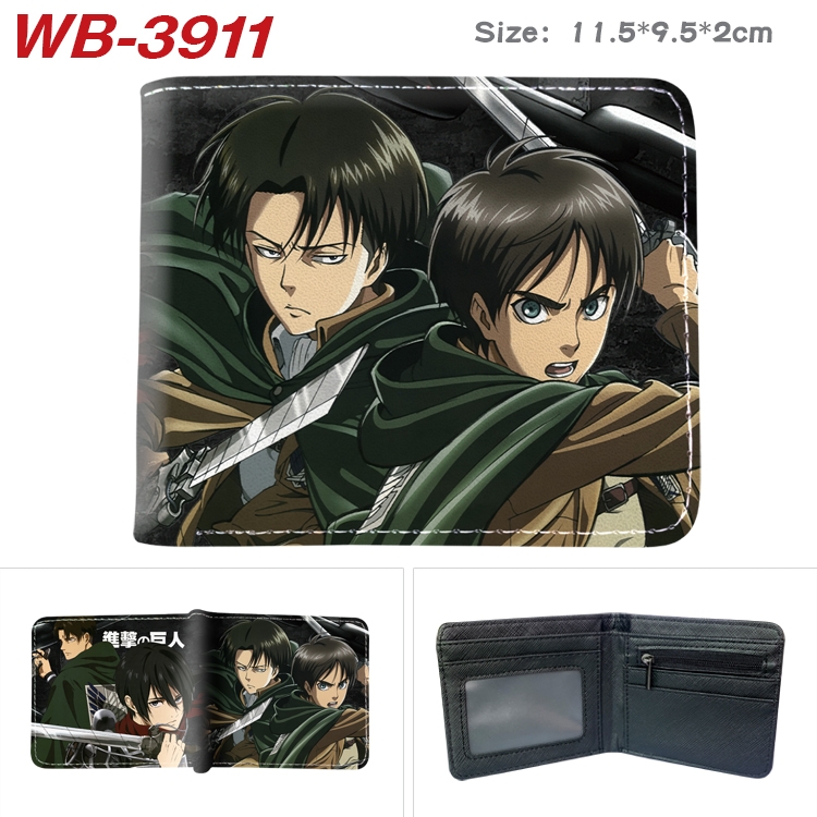 Shingeki no Kyojin Anime color book two-fold leather wallet 11.5X9.5X2CM WB-3911A