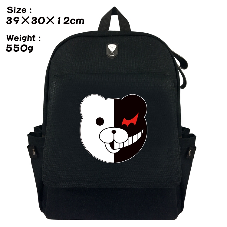 Dangan-Ronpa Anime Canvas Headphone Hole Flip Backpack Backpack School Bag 39X30X12CM