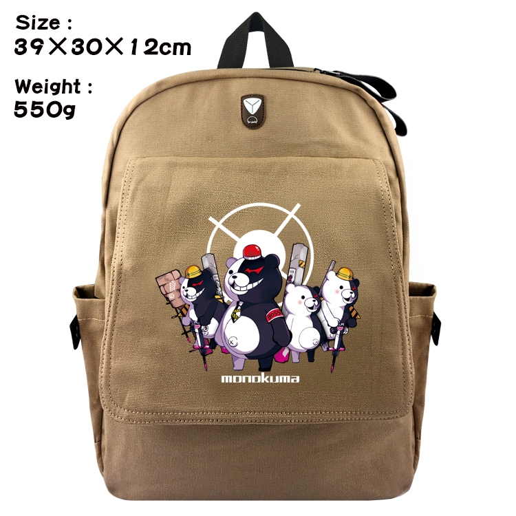 Dangan-Ronpa Anime Canvas Headphone Hole Flip Backpack Backpack School Bag 39X30X12CM