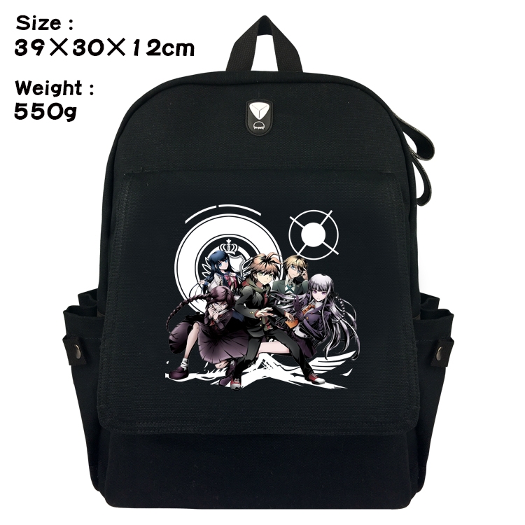 Dangan-Ronpa Anime Canvas Headphone Hole Flip Backpack Backpack School Bag 39X30X12CM