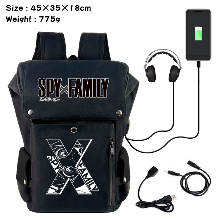SPY×FAMILY Anime anti-theft color matching data cable backpack school bag 45X35X18CM