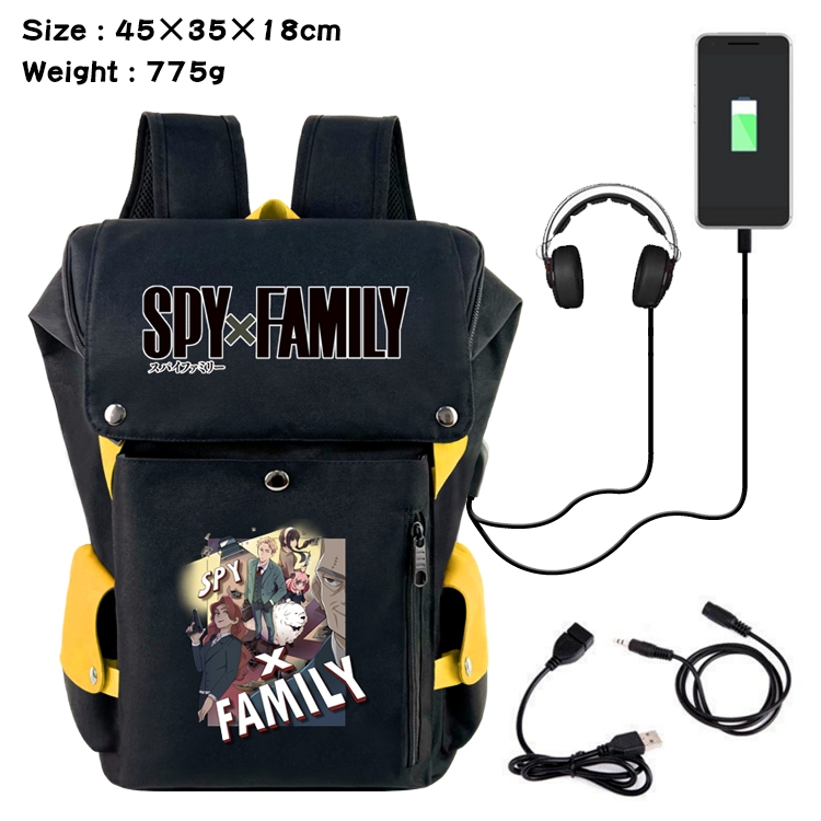 SPY×FAMILY Anime anti-theft color matching data cable backpack school bag 45X35X18CM