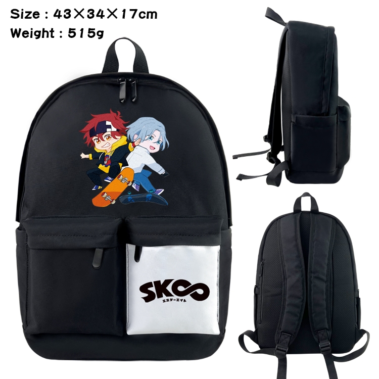 SK∞ Anime Black and White Double Spell Waterproof Nylon Backpack 43X34X17CM