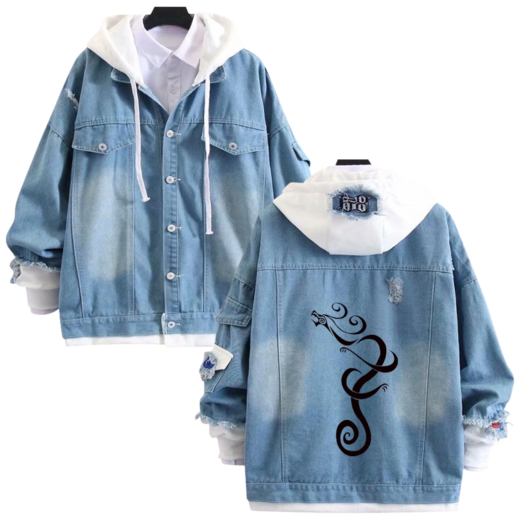 Tokyo Revengers  anime stitching denim jacket top sweater from S to 4XL
