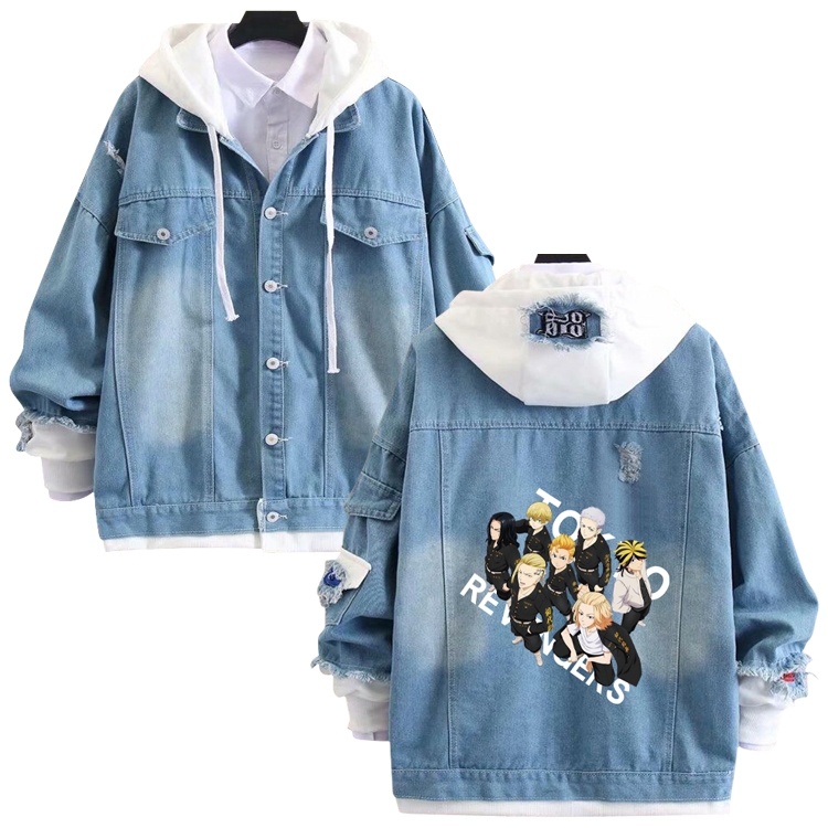 Tokyo Revengers  anime stitching denim jacket top sweater from S to 4XL