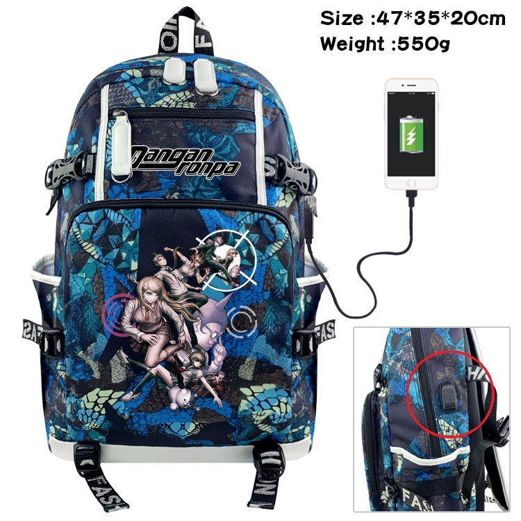 Dangan-Ronpa Anime digital printing camouflage trend backpack school bag 47X35X20CM