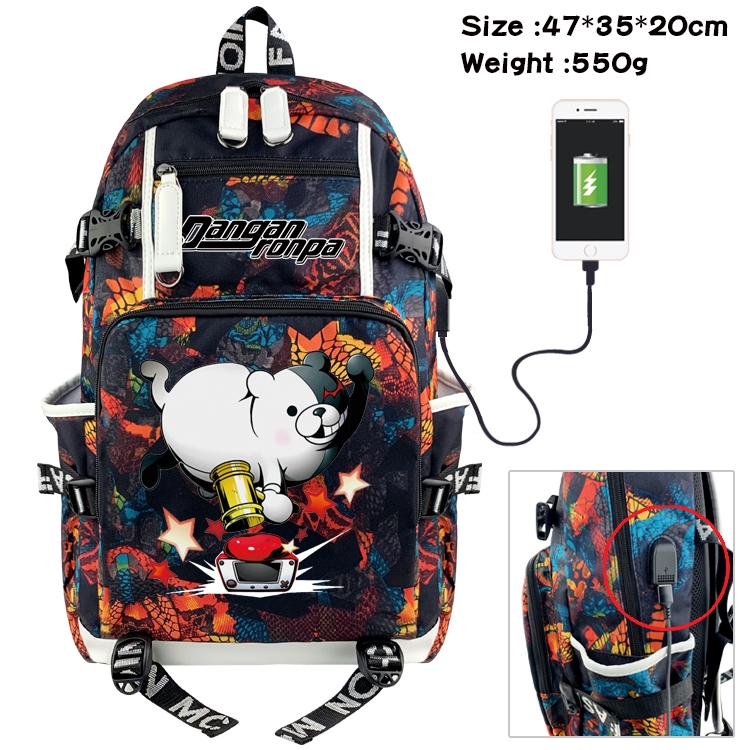 Dangan-Ronpa Anime digital printing camouflage trend backpack school bag 47X35X20CM