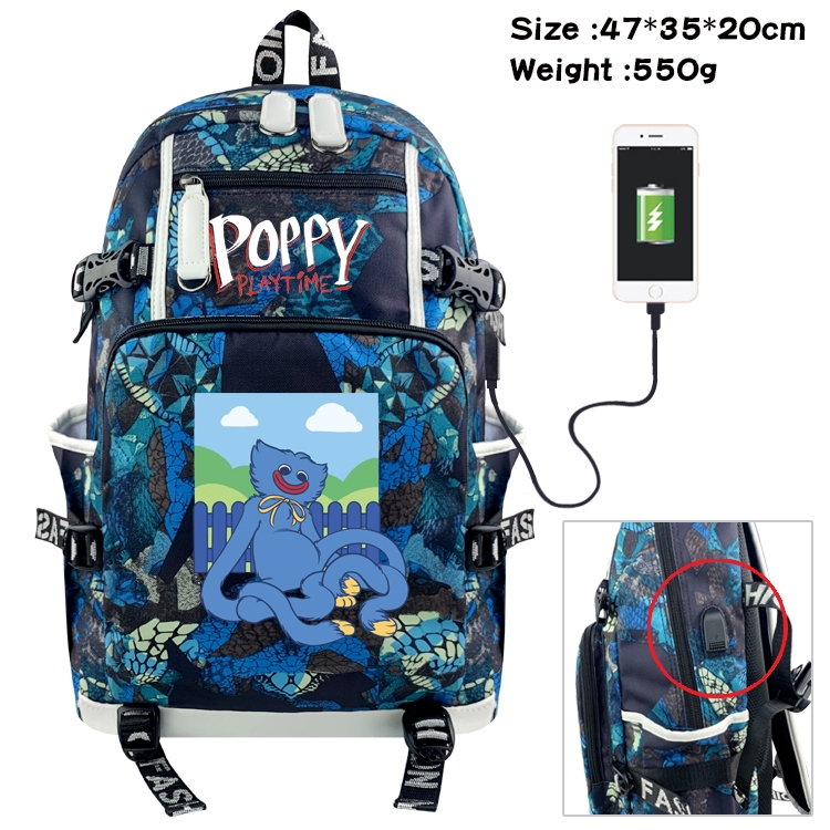 poppy playtime  Anime digital printing camouflage trend backpack school bag 47X35X20CM