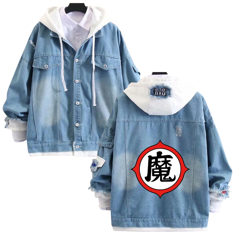 DRAGON BALL anime stitching denim jacket top sweater from S to 4XL