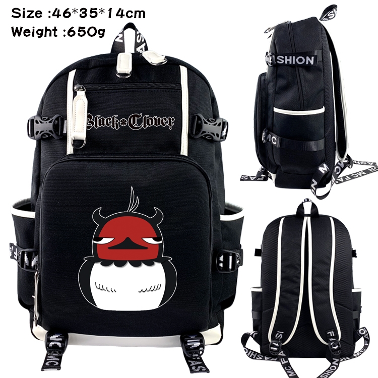 Black Clover Anime Data USB Backpack Cartoon Printing Student Backpack 46X35X14CM