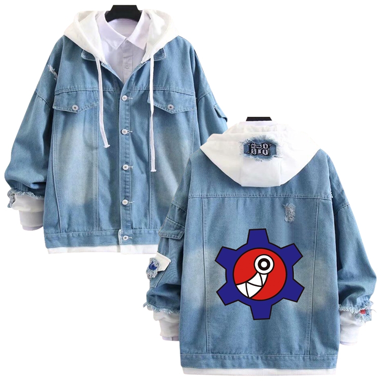 SK∞ anime stitching denim jacket top sweater from S to 4XL