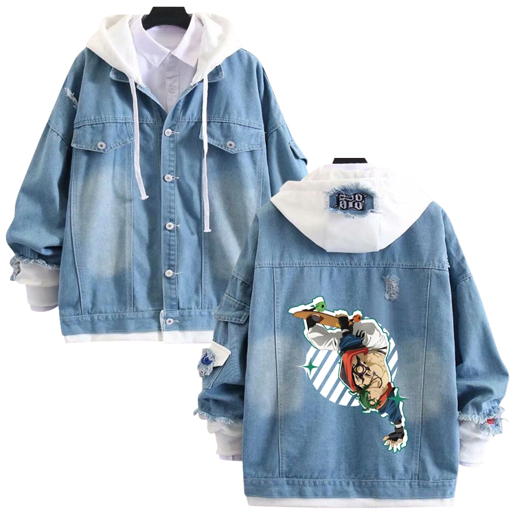 SK∞ anime stitching denim jacket top sweater from S to 4XL