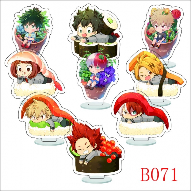 My Hero Academia Anime Character acrylic Small Standing Plates  Keychain 6cm a set of 9 B071