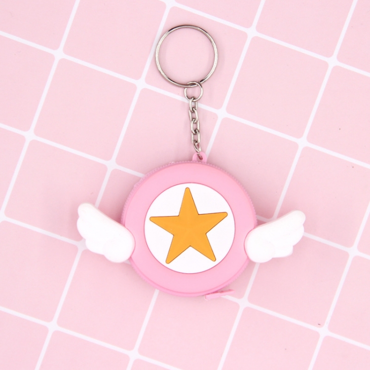 Cartoon keychain automatic retractable mini tape measure small tape measure 1.5m scale price for 10 pcs