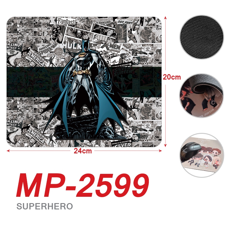 Superhero film and television Full Color Printing Mouse Pad Unlocked 20X24cm price for 5 pcs MP-2599