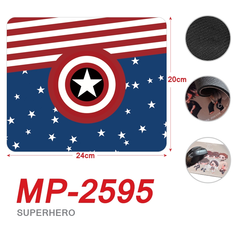 Superhero film and television Full Color Printing Mouse Pad Unlocked 20X24cm price for 5 pcs MP-2595