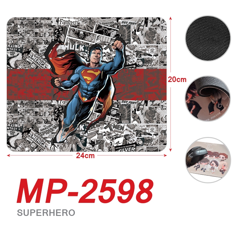 Superhero film and television Full Color Printing Mouse Pad Unlocked 20X24cm price for 5 pcs MP-2598
