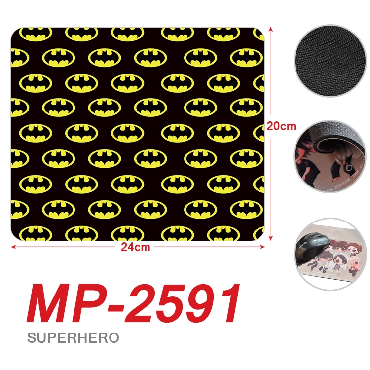 Superhero film and television Full Color Printing Mouse Pad Unlocked 20X24cm price for 5 pcs MP-2591