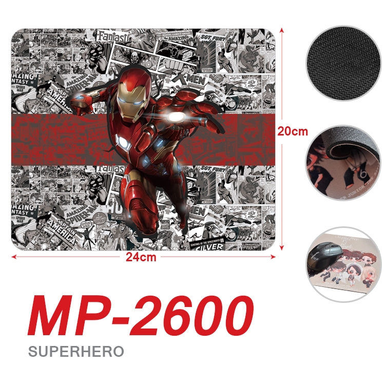 Superhero film and television Full Color Printing Mouse Pad Unlocked 20X24cm price for 5 pcs MP-2600