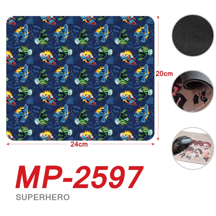 Superhero film and television Full Color Printing Mouse Pad Unlocked 20X24cm price for 5 pcs MP-2597