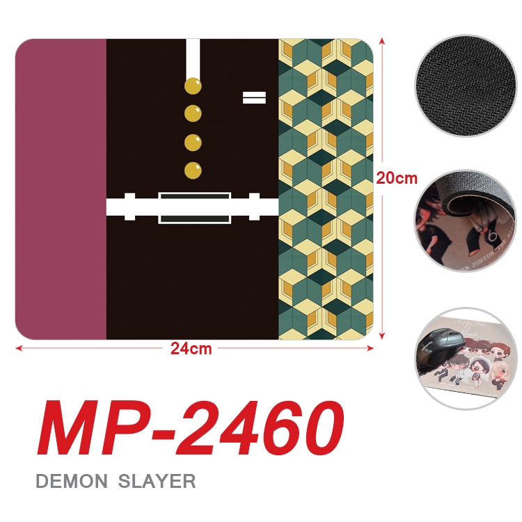 Demon Slayer Kimets Anime Full Color Printing Mouse Pad Unlocked 20X24cm price for 5 pcs MP-2460