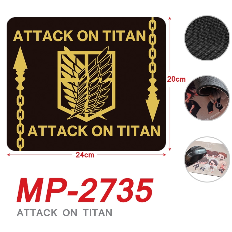 Shingeki no Kyojin Anime Full Color Printing Mouse Pad Unlocked 20X24cm price for 5 pcs MP-2735