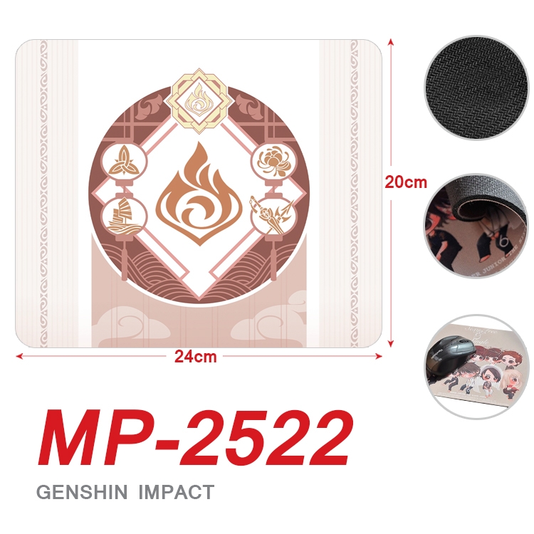 Genshin Impact Anime Full Color Printing Mouse Pad Unlocked 20X24cm price for 5 pcs MP-2522
