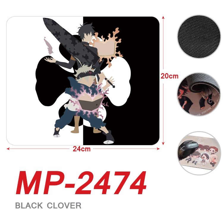Black Clover Anime Full Color Printing Mouse Pad Unlocked 20X24cm price for 5 pcs MP-2474