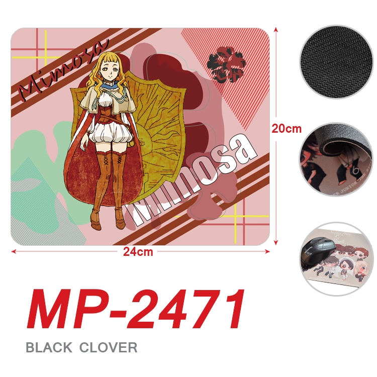 Black Clover Anime Full Color Printing Mouse Pad Unlocked 20X24cm price for 5 pcs MP-2471