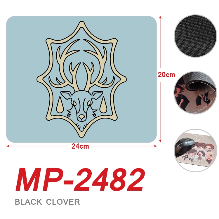 Black Clover Anime Full Color Printing Mouse Pad Unlocked 20X24cm price for 5 pcs MP-2482