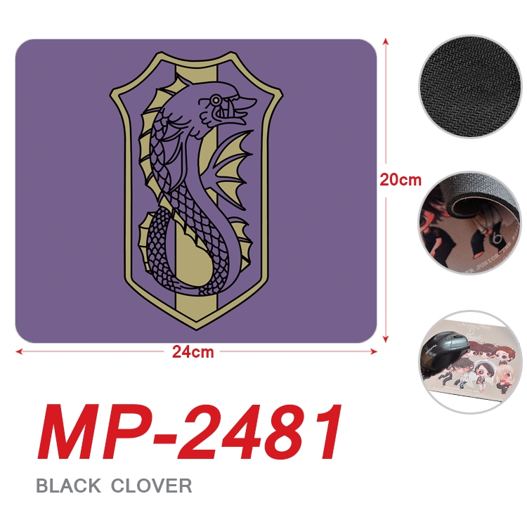Black Clover Anime Full Color Printing Mouse Pad Unlocked 20X24cm price for 5 pcs MP-2481
