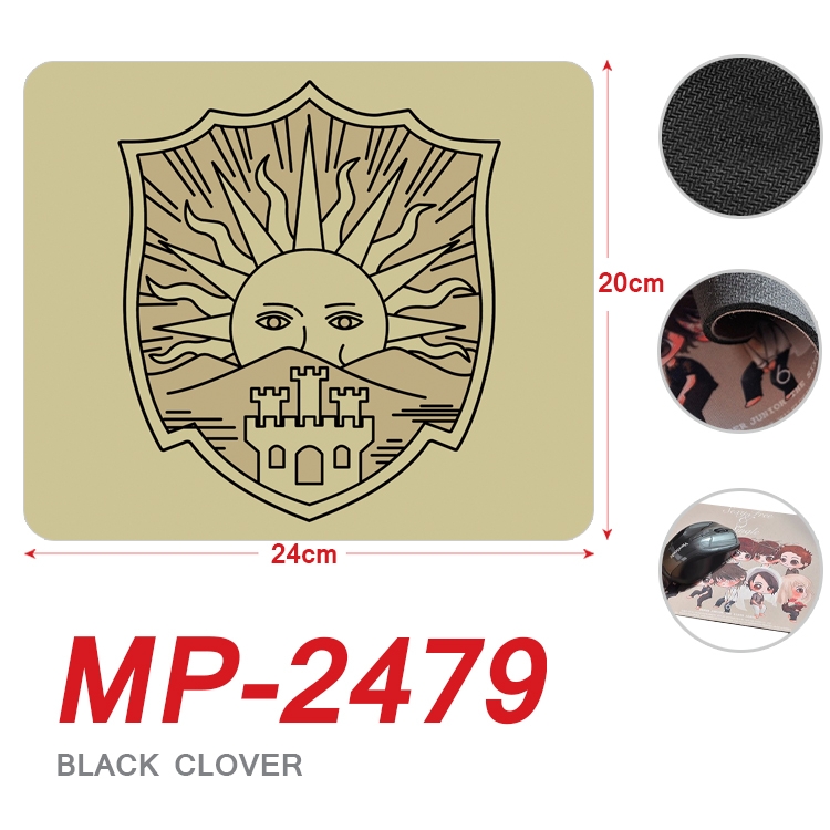 Black Clover Anime Full Color Printing Mouse Pad Unlocked 20X24cm price for 5 pcs MP-2479