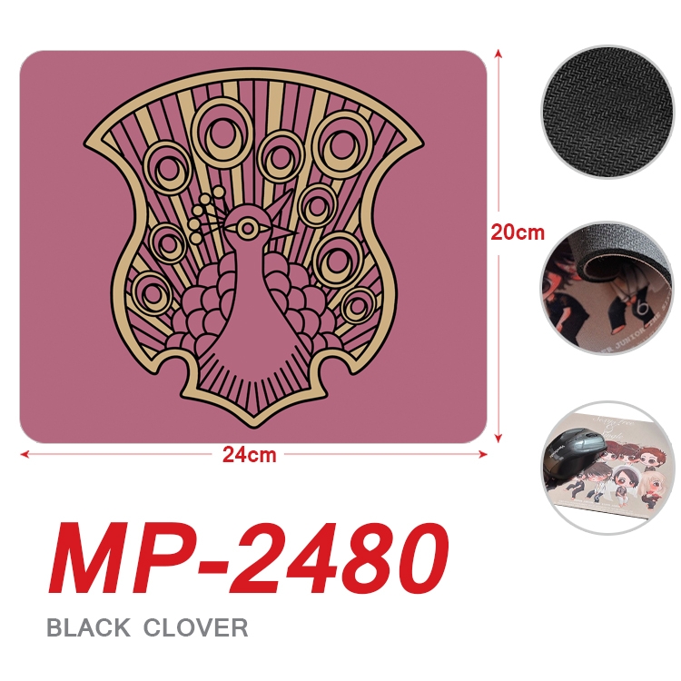 Black Clover Anime Full Color Printing Mouse Pad Unlocked 20X24cm price for 5 pcs MP-2480