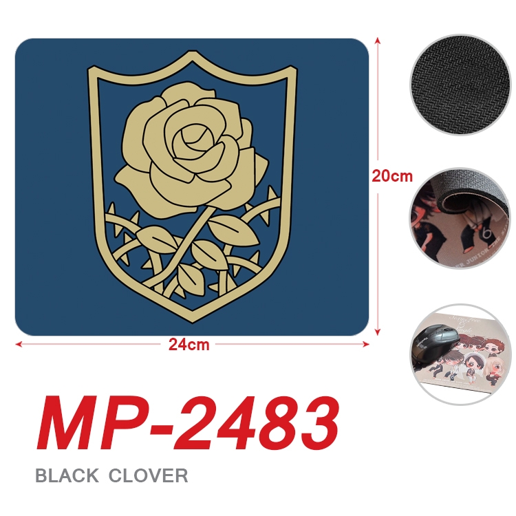 Black Clover Anime Full Color Printing Mouse Pad Unlocked 20X24cm price for 5 pcs MP-2483