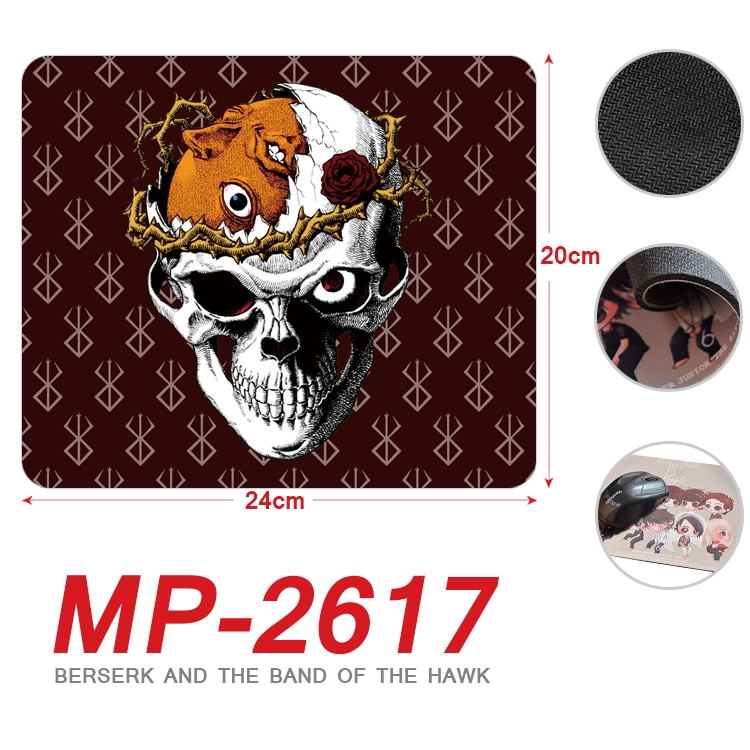 BERSERK Anime Full Color Printing Mouse Pad Unlocked 20X24cm price for 5 pcs MP-2617