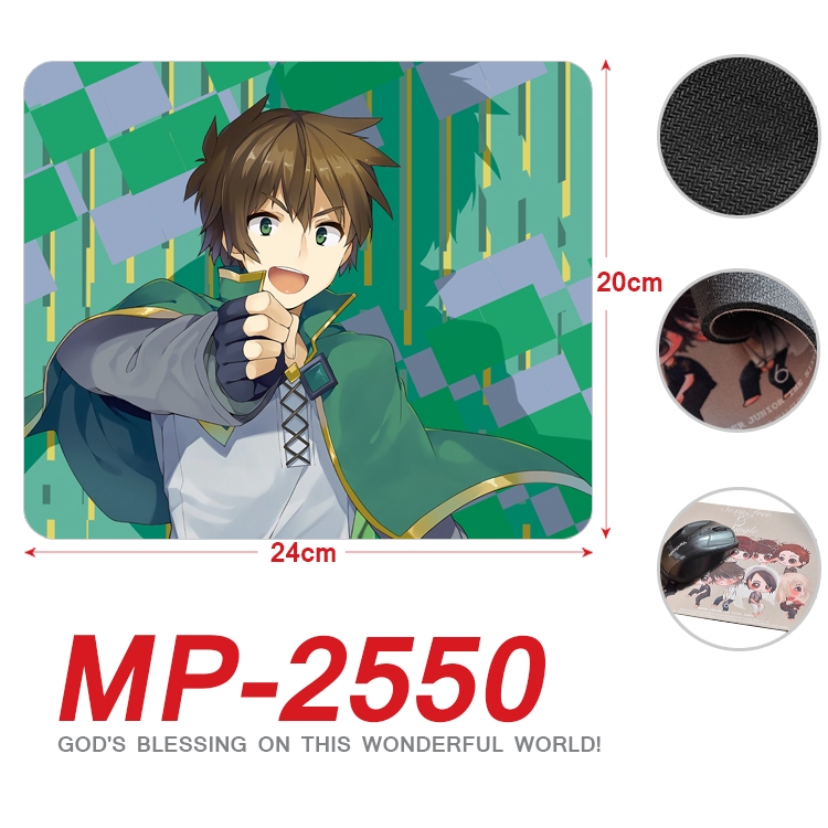 Blessings for a better world  Anime Full Color Printing Mouse Pad Unlocked 20X24cm price for 5 pcs  MP-2550