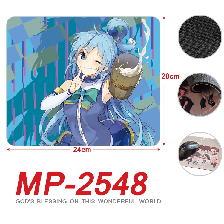 Blessings for a better world  Anime Full Color Printing Mouse Pad Unlocked 20X24cm price for 5 pcs MP-2548