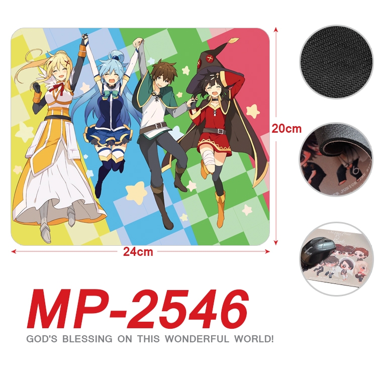 Blessings for a better world  Anime Full Color Printing Mouse Pad Unlocked 20X24cm price for 5 pcs MP-2546