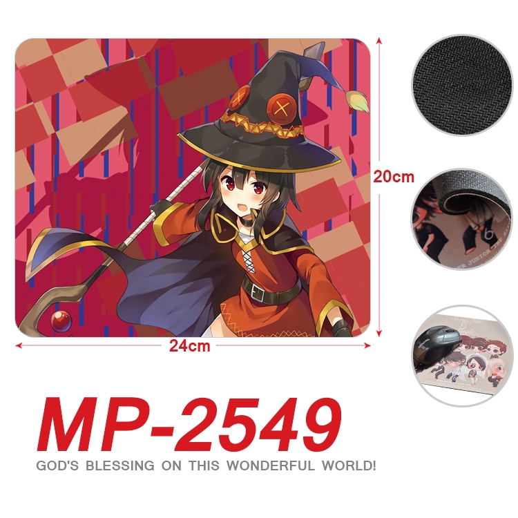 Blessings for a better world  Anime Full Color Printing Mouse Pad Unlocked 20X24cm price for 5 pcs MP-2549