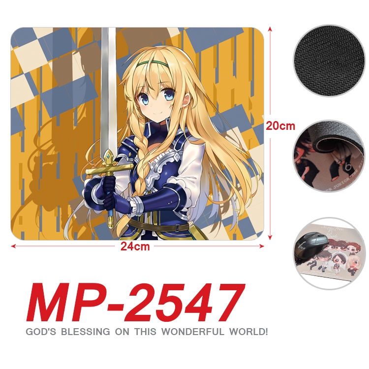 Blessings for a better world  Anime Full Color Printing Mouse Pad Unlocked 20X24cm price for 5 pcs  MP-2547