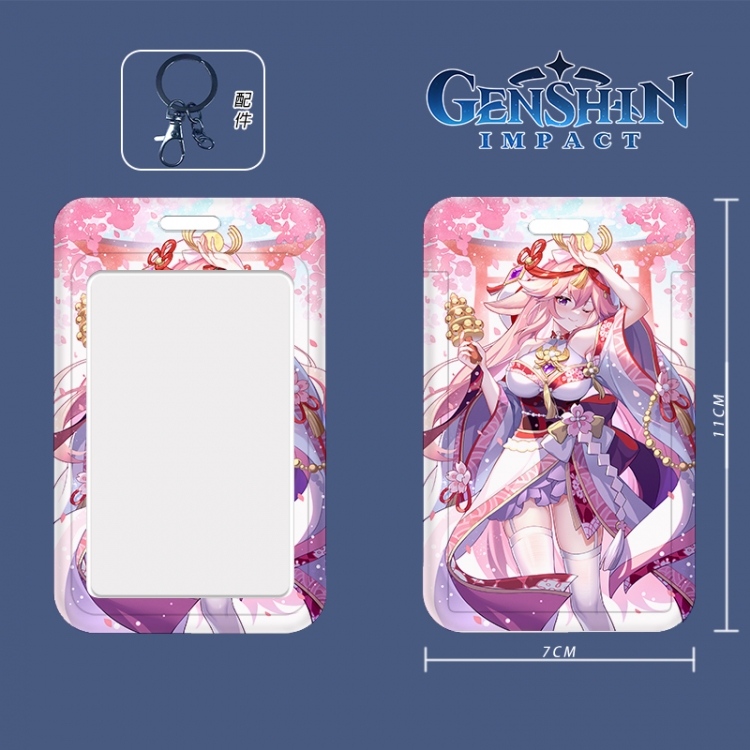 Genshin Impact 3D embossed hard shell card holder badge keychain  price for 5 pcs