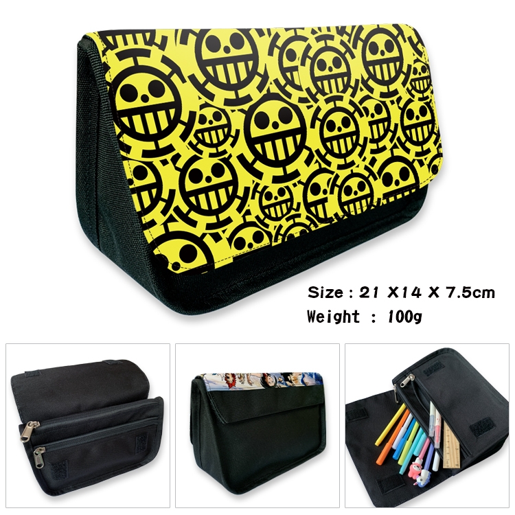 One Piece Velcro canvas zipper pencil case Pencil Bag 21×14×7.5cm
