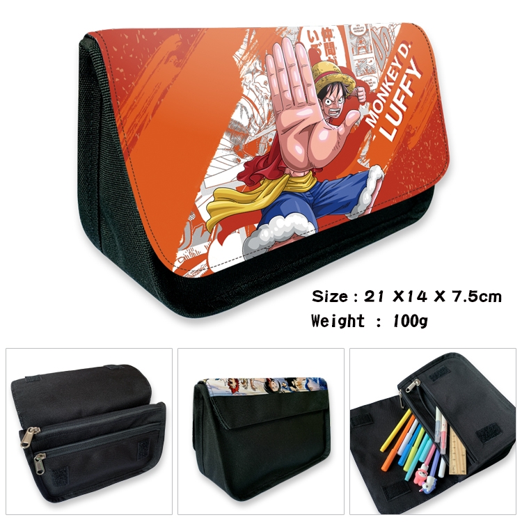 One Piece Velcro canvas zipper pencil case Pencil Bag 21×14×7.5cm