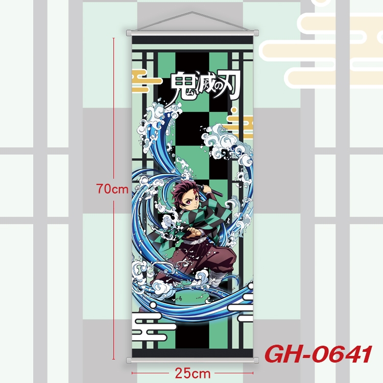Demon Slayer Kimets Plastic Rod Cloth Small Hanging Canvas Painting 25x70cm price for 5 pcs GH-0641