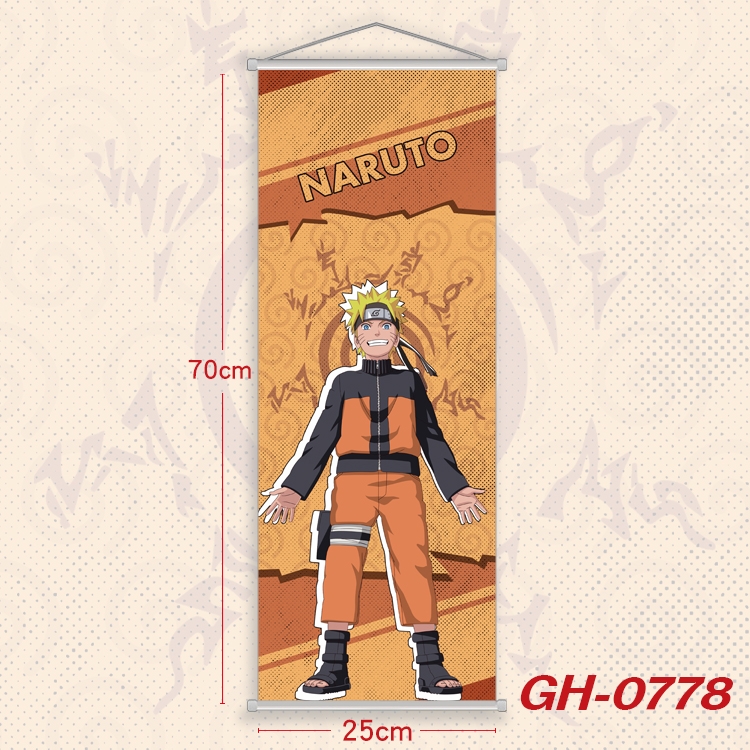 Naruto Plastic Rod Cloth Small Hanging Canvas Painting 25x70cm price for 5 pcs GH-0778