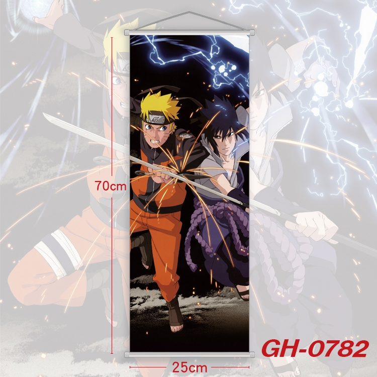 Naruto Plastic Rod Cloth Small Hanging Canvas Painting 25x70cm price for 5 pcs  GH-0782
