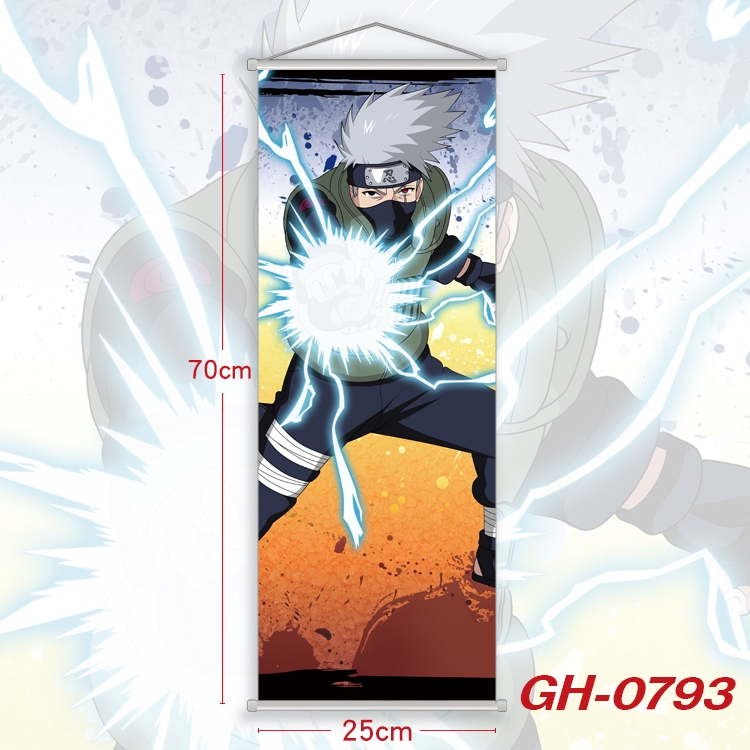 Naruto Plastic Rod Cloth Small Hanging Canvas Painting 25x70cm price for 5 pcs GH-0793