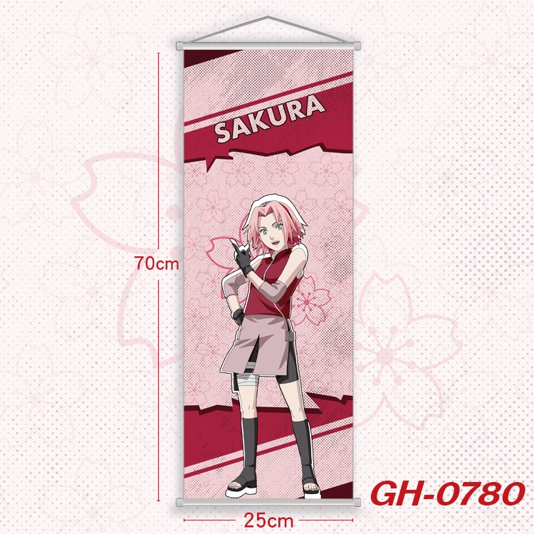 Naruto Plastic Rod Cloth Small Hanging Canvas Painting 25x70cm price for 5 pcs GH-0780