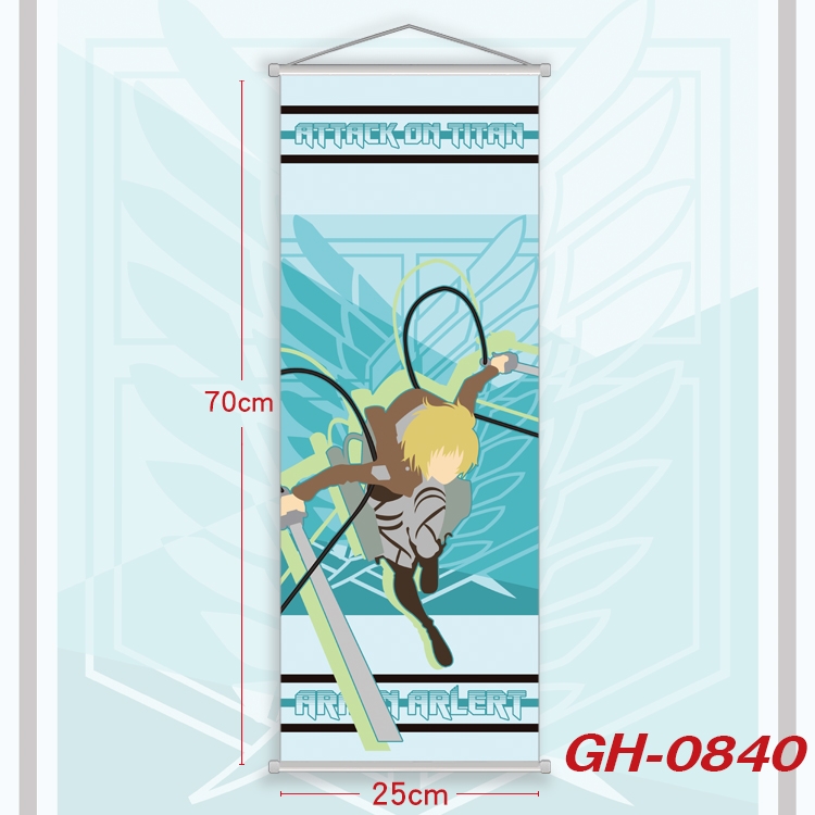 Shingeki no Kyojin Plastic Rod Cloth Small Hanging Canvas Painting 25x70cm price for 5 pcs GH-0840