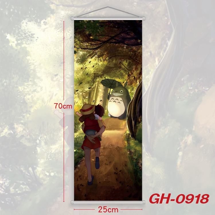 TOTORO Plastic Rod Cloth Small Hanging Canvas Painting 25x70cm price for 5 pcs GH-0918